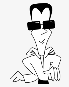 Cool Glasses Png - Cool Guy Cartoon Black And White, Transparent Png, Transparent PNG