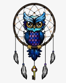 Owl Mandala Dreamcatcher Image Drawing - Owl Dream Catcher Colored, HD Png Download, Transparent PNG