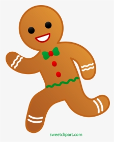 Gingerbread Man Biscuits Clip Art - Running Gingerbread Man Clipart, HD Png Download, Transparent PNG