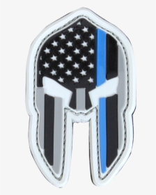 Pvc Thin Blue Line Spartan Helmet Patches - Blue Line Spartan Helmet, HD Png Download, Transparent PNG
