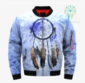 Dreamcatcher Watercolor Painting Over Print Bomber - Dream Catcher On Jacket, HD Png Download, Transparent PNG
