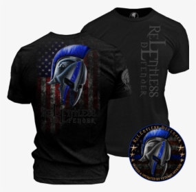 Blue Line Spartan Shirt, HD Png Download, Transparent PNG