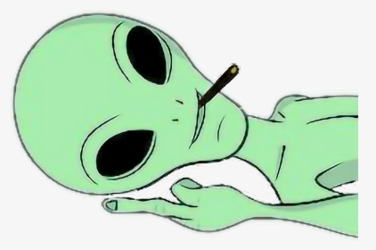 #alien #420 #green #smoke #fuckyou - Imagenes Tumblr Marcianito, HD Png Download, Transparent PNG