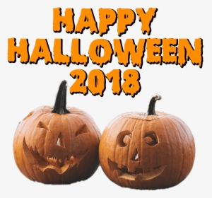 Two Pumpkins Happy Halloween - Jack-o'-lantern, HD Png Download, Transparent PNG