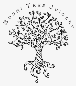 Tree With Juicery Text - Drawing Art Bodhi Tree, HD Png Download, Transparent PNG