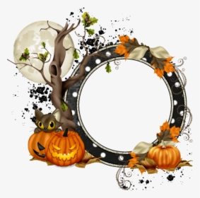 New Clusters Halloween Villagescrapbook Paperpattern - Halloween Frame Png, Transparent Png, Transparent PNG