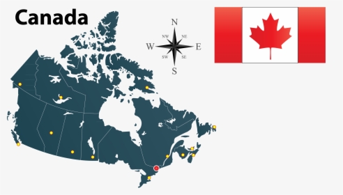 Map And Flag Of Canada Png Image, Transparent Png, Transparent PNG