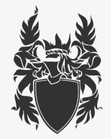 Shield Fantasy Crest Black And White, HD Png Download, Transparent PNG