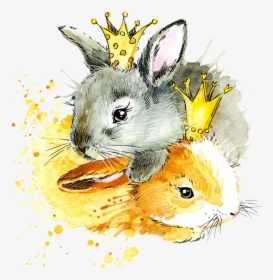 Watercolour Illustration Rabbit, HD Png Download, Transparent PNG