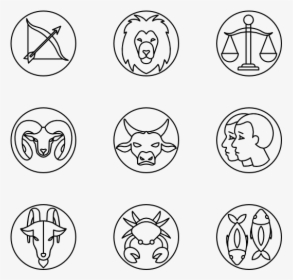 Zodiac Signs Lineal - Zodiac Signs Symbols Png, Transparent Png, Transparent PNG