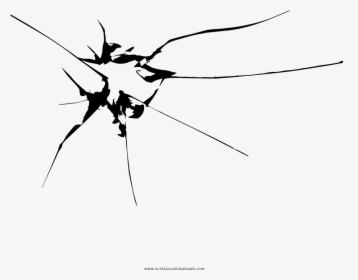 Broken Glass Crack Coloring Page - Mosquito, HD Png Download, Transparent PNG