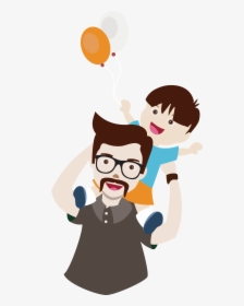 Dad And Sprite Father Cartoon Baby Son Clipart - Dad And Son Cartoon Png, Transparent Png, Transparent PNG