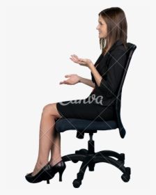 Of Woman Photos By Canva - Woman Sitting Side View, HD Png Download, Transparent PNG