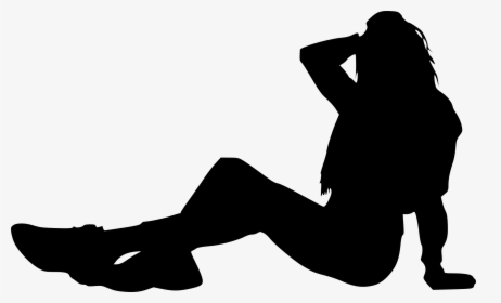 Girl Sitting Silhouette Png, Transparent Png, Transparent PNG