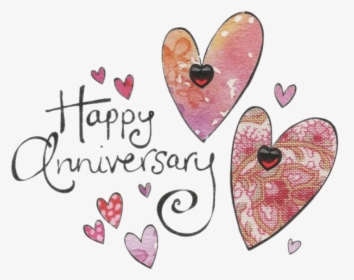 Happy Anniversary Coloured Hearts - Happy Wedding Day Png, Transparent Png, Transparent PNG