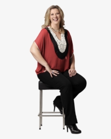 Woman Sitting On Chair Png , Png Download - Sitting, Transparent Png, Transparent PNG