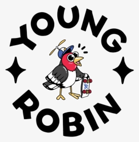 Young Robin Final Black Text - Cartoon, HD Png Download, Transparent PNG