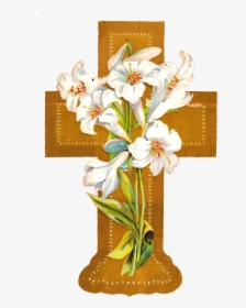 Flowers Clip Art Library - Cross With Flowers Clip Art, HD Png Download, Transparent PNG