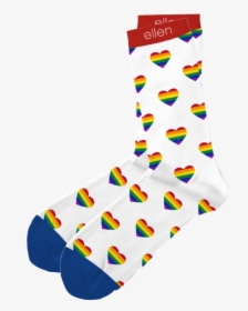 Ellen Degeneres Show Rainbow Heart Socks Png Free Library - Sock, Transparent Png, Transparent PNG