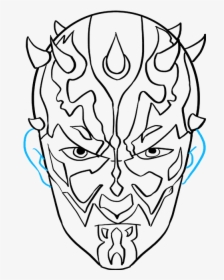 How To Draw Darth Maul From Star Wars - Darth Maul Line Drawing, HD Png Download, Transparent PNG