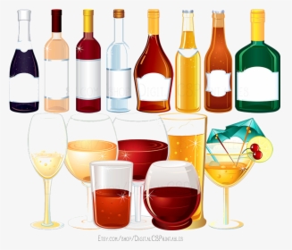 Alcohol Free Alcoholic Drinks Cliparts Clip Art Transparent - Alcohol Clipart, HD Png Download, Transparent PNG