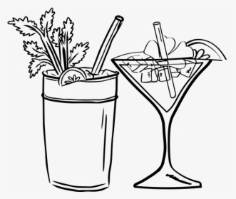 Drinking Clipart Infused - Drinks Black And White, HD Png Download, Transparent PNG