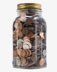 Pennies Clipart Jar Penny - Jar Of Coins Png, Transparent Png, Transparent PNG