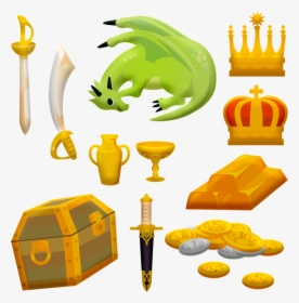 Treasure, Kings, Crown, Sword, Dragon Slayer, Scotland - イラスト ドラゴン 退治 無料, HD Png Download, Transparent PNG