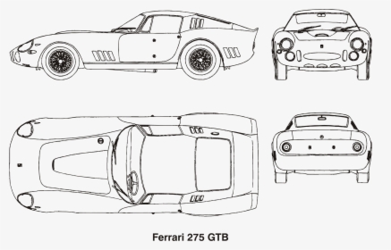 Ferrari 275 Gtb, Year 1964 Clip Arts - Ferrari 275 Gtb Blueprints, HD Png Download, Transparent PNG