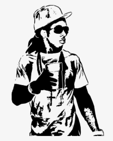 Lil Wayne Clipart Wayne Png - Lil Wayne Black And White Drawing, Transparent Png, Transparent PNG