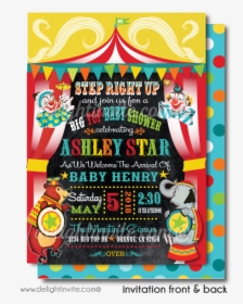 Transparent Vintage Circus Png - Carnival Baby Shower Invites, Png Download, Transparent PNG