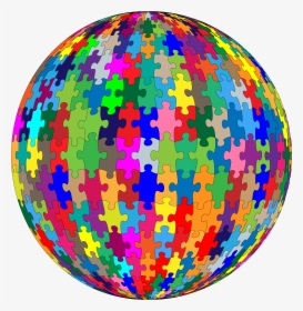 Multicolored Jigsaw Puzzle Pieces Sphere Clip Arts - Multi Colored Puzzle Pieces, HD Png Download, Transparent PNG