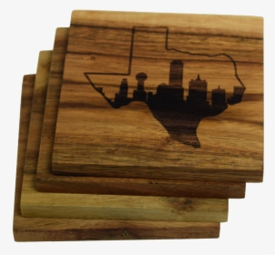 Dallas Skyline With Texas State Outline Coaster - Plywood, HD Png Download, Transparent PNG