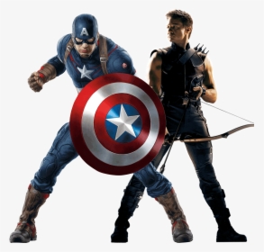 Captain America Hawkeye Png - Captain America Drawing With Colour, Transparent Png, Transparent PNG