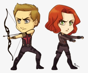 Hawkeye And Black Widow Chibi, HD Png Download, Transparent PNG