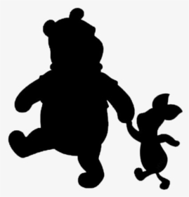 Black Pooh Piglet Holding Hands Png Transparent Background - Piglet And Pooh Silhouette, Png Download, Transparent PNG