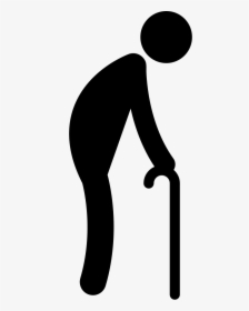 Old Man Walking With A Crutch - Old Man Png Icon, Transparent Png, Transparent PNG