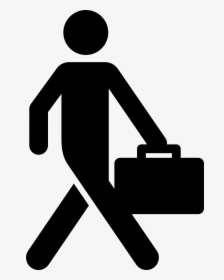 Business Man Walking With Suitcase - Stick Figure With Suitcase, HD Png Download, Transparent PNG