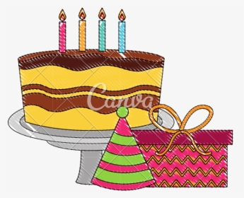 Transparent Birthday Candle Clipart Black And White - Birthday Cake, HD Png Download, Transparent PNG