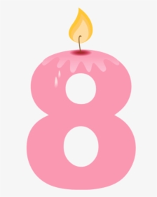 #ftestickers #candle #birthday #8 #pink - 8 Birthday Candle Png, Transparent Png, Transparent PNG