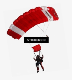 Red And White Parachute , Png Download - Skydiving Png, Transparent Png, Transparent PNG