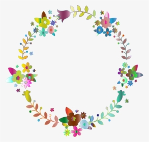 Floral Wreath By Barbaraalane Polyprismatic - Circle, HD Png Download, Transparent PNG