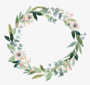 Fresh Garland Decorative Border Png - Thank You With Floral Wreath, Transparent Png, Transparent PNG