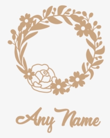 Floral Wreath With Any Name - Flower Wreath Rose Gold, HD Png Download, Transparent PNG