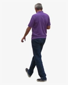 A Man In A Purple Polo Shirt Is Walking Away From You - People Photoshop Png Walking, Transparent Png, Transparent PNG