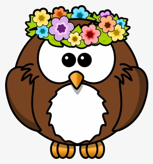 Flower,artwork,tree - Cartoon Owl, HD Png Download, Transparent PNG