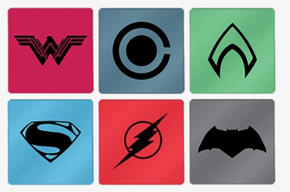 Set Of 6 Justice League Superman Batman Wonder Woman - Superman Logo, HD Png Download, Transparent PNG
