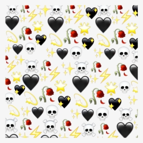 #heart #skull #star #rose #black #red #yellow #white - Transparent Background Aesthetic Stickers Png, Png Download, Transparent PNG