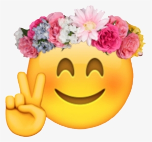 Emoji With Flower Crown , Png Download - Flower Crown Emoji Transparent, Png Download, Transparent PNG