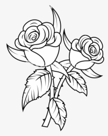 Rose Flower Black And White Clip Art Transparent Png - Rose Image Black And White, Png Download, Transparent PNG